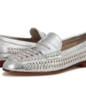 Silver Loafers Veronica Beard Woven EUC 7.5